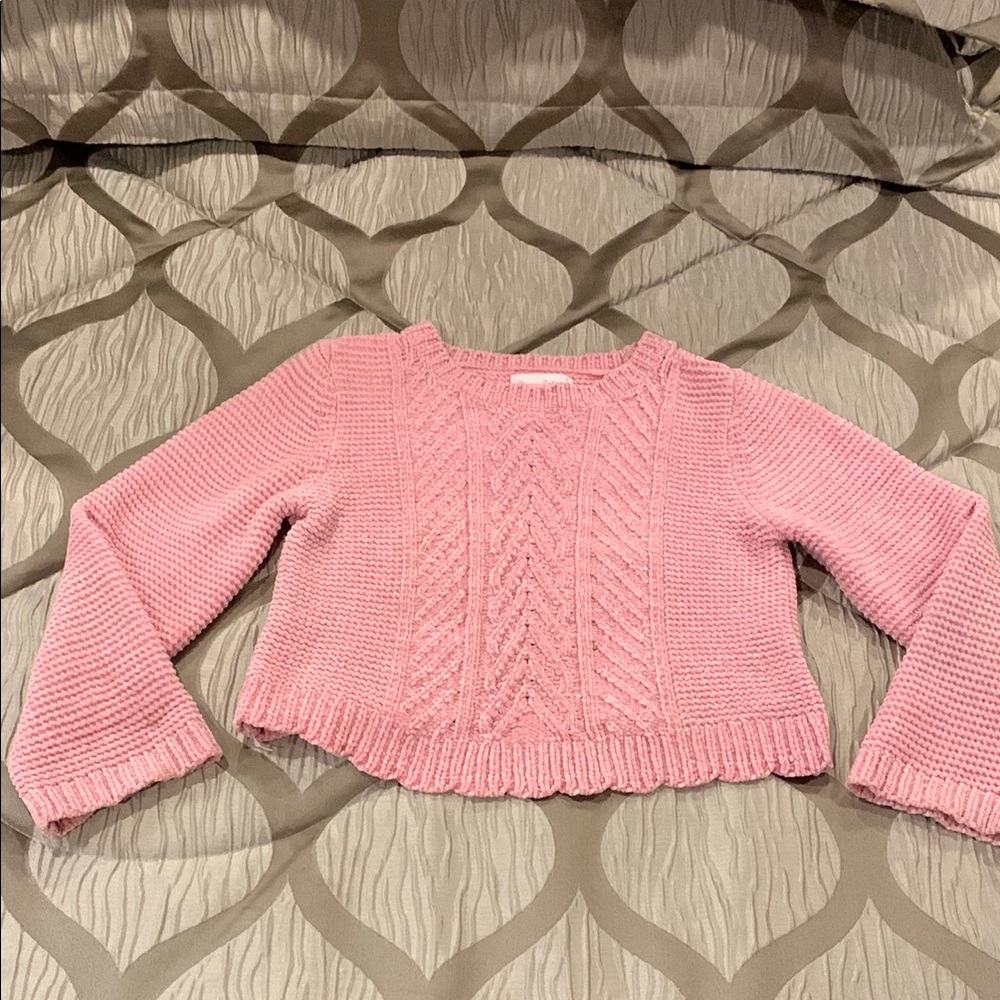 Kid’s Clothe’s  Pink Sweater Girls size 7/8 Velour - Picture 2 of 10